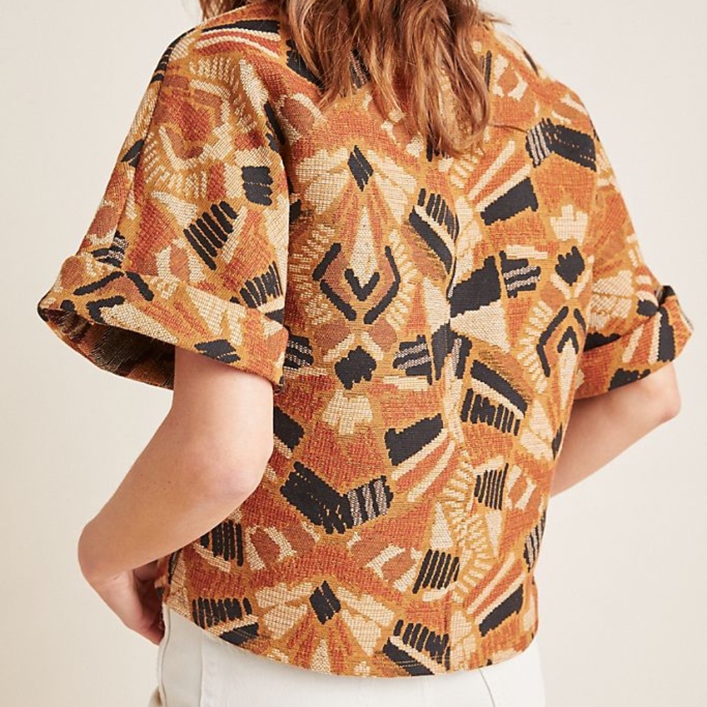 Print Textured Blouse